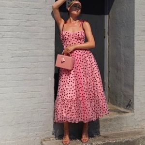 Betsey Johnson Foil-Printed Tiered Sweetheart Dress Size 8